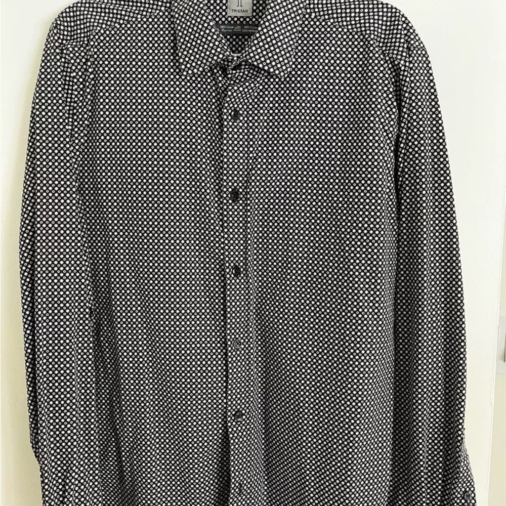 Tristan J. Crew Black and White Patterned Shirt